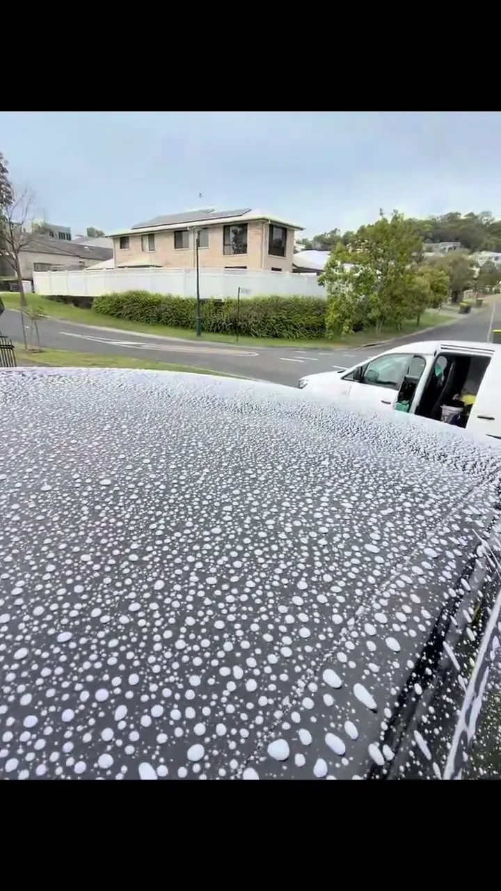 Water beading on freshly ceramic coated paint
