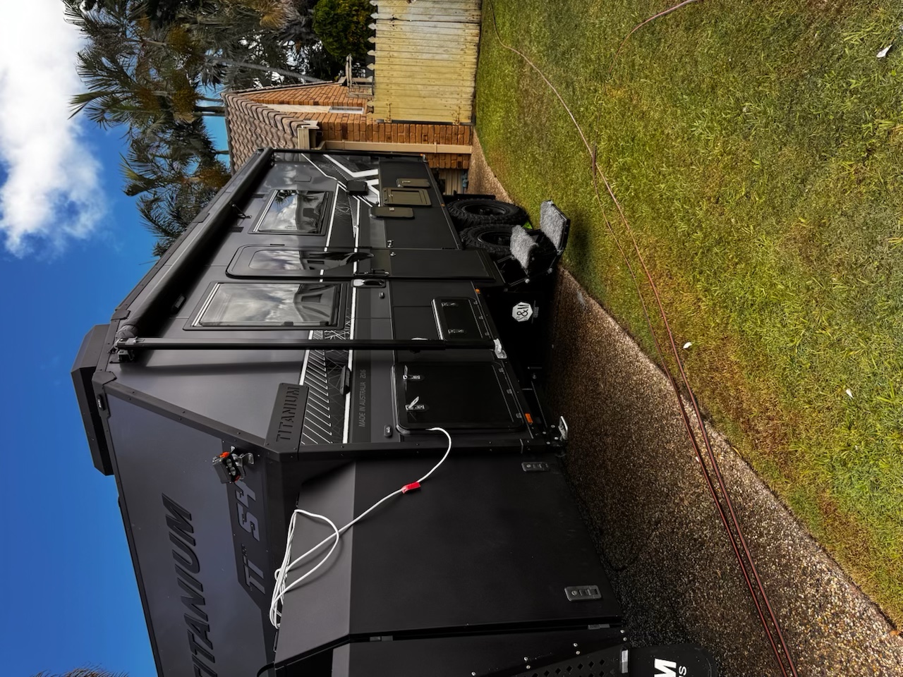 Black Titanium off-road caravan detailed by Olly's Auto Shine