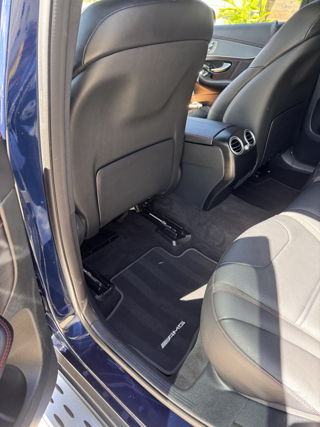 Mercedes AMG interior with shampooed seats and mats