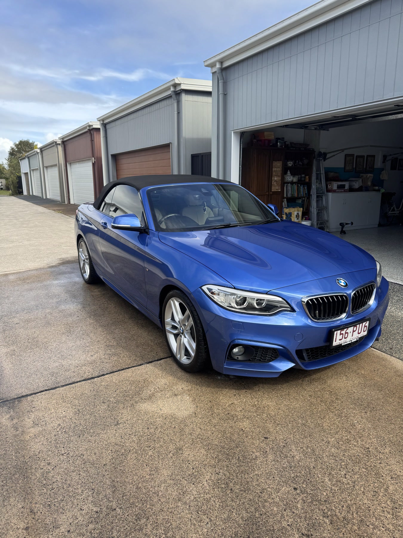 Blue BMW convertible detailed by Olly's Auto Shine