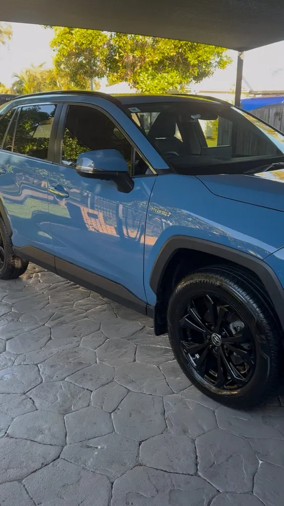 Blue Toyota RAV4 Hybrid washed and detailed